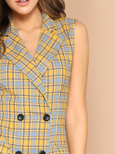 Load image into Gallery viewer, Double Breasted Glen Plaid Tank Dress