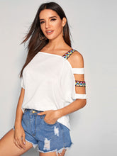 Load image into Gallery viewer, Cut-out Shoulder Top With Aztec Strap