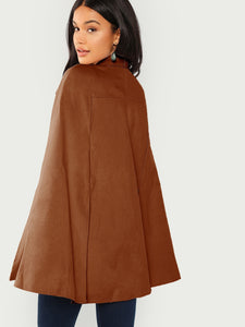 Slit Back Tied Front Cape Coat