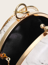 Load image into Gallery viewer, Marble Print Round Shaped Clutch Bag