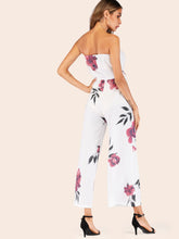 Load image into Gallery viewer, Floral Print Belted Tube Jumpsuit