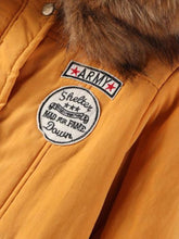 Load image into Gallery viewer, Faux Fur Drawstring Waist Parka Coat