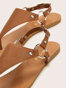 Toe Post Slingback Flat Sandals