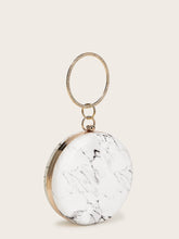 Load image into Gallery viewer, Marble Print Round Shaped Clutch Bag