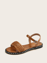 Load image into Gallery viewer, Braided Detail Buckle Strap Sandals