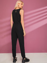 Load image into Gallery viewer, Solid Drawstring Waist Tank Jumpsuit