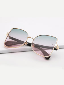 Ombre Lens Metal Frame Sunglasses