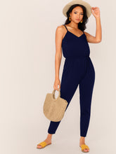 Load image into Gallery viewer, Solid Blouson Slip Jumpsuit