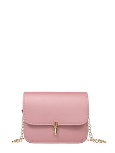 PU Flap Shoulder Bag With Chain