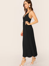 Load image into Gallery viewer, Surplice Neck Pleated Cami Dress