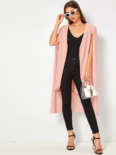 Load image into Gallery viewer, Solid Cloak Sleeve High-low Hem Blazer