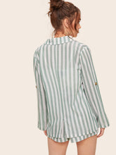 Load image into Gallery viewer, Notched Collar Vertical-stripe Blazer