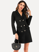 Load image into Gallery viewer, Double Breasted Solid Blazer Dress