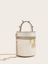 Load image into Gallery viewer, Studded Decor Zip Around Bucket Bag