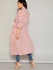 Waist Belted Double Breasted Waterfall Coat