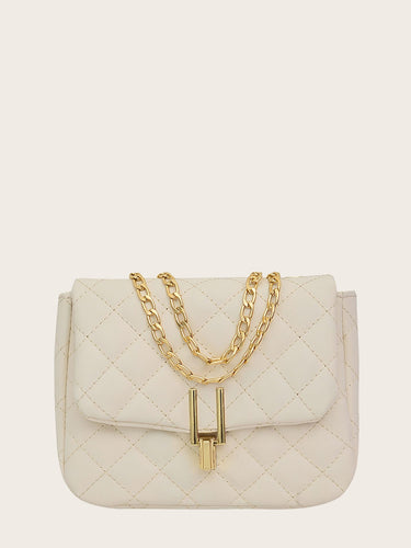 Push Lock Detail Quilted Chain Bag