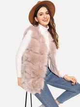 Load image into Gallery viewer, Open Front Textured Faux Fur Vest