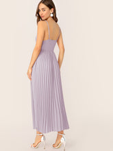 Load image into Gallery viewer, Surplice Neck Pleated Cami Dress