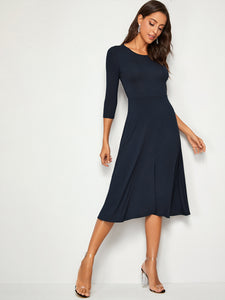 Fit And Flare Solid Dress