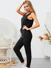 Load image into Gallery viewer, Solid Drawstring Waist Tank Jumpsuit