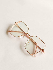 Irregular Frame Glasses With Case