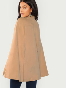 Slit Back Tied Front Cape Coat