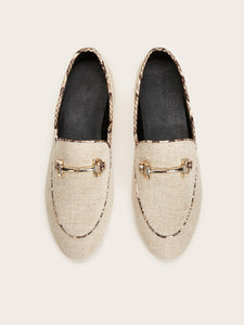 Metal Decor Snakeskin Detail Flats