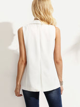 Load image into Gallery viewer, Shawl Lapel Sleeveless Open Front Blazer