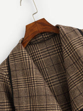 Load image into Gallery viewer, Plaid Waterfall Neck Jacket