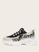 Load image into Gallery viewer, Animal Scarf Print Chunky Sole Trainers