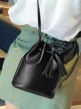 Load image into Gallery viewer, Tassel Decor Bucket Bag With Drawstring