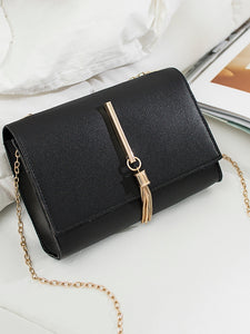 Tassel Decor Flap Chain Crossbody Bag