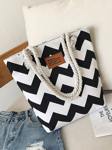 Chevron Print Shopper Bag