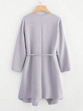 Load image into Gallery viewer, Waterfall Collar Pocket Front Wrap Coat