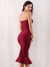 Load image into Gallery viewer, Adyce Zip Back Fishtail Hem Bodycon Tube Dress