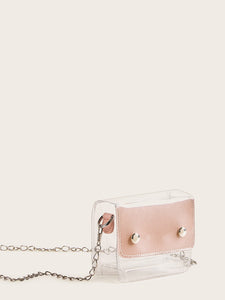 PU Panel Clear Chain Bag