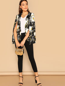 Chain Print Cape Blazer