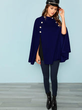 Load image into Gallery viewer, Double Button Mock Poncho Coat