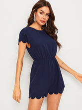 Load image into Gallery viewer, Scallop Edge Petal Sleeve Romper