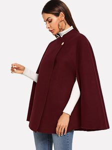 Single Button Cape Coat