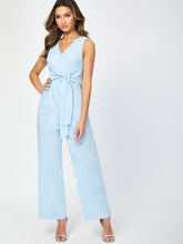 Load image into Gallery viewer, V Neck Wide Leg Occasion Jumpsuit