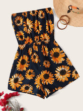 Load image into Gallery viewer, Sunflower Print Tube Romper