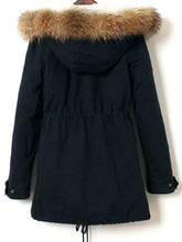 Load image into Gallery viewer, Faux Fur Trim Hooded Drawstring Parka