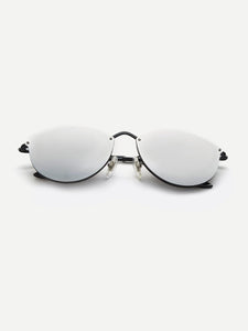 Mirror Lens Metal Frame Sunglasses