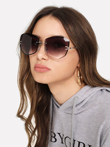 Rimless Ombre Sunglasses