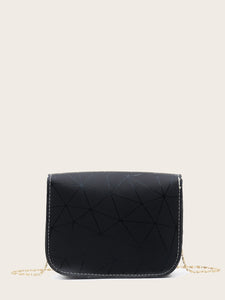 Geometric Print Push Lock Chain Bag