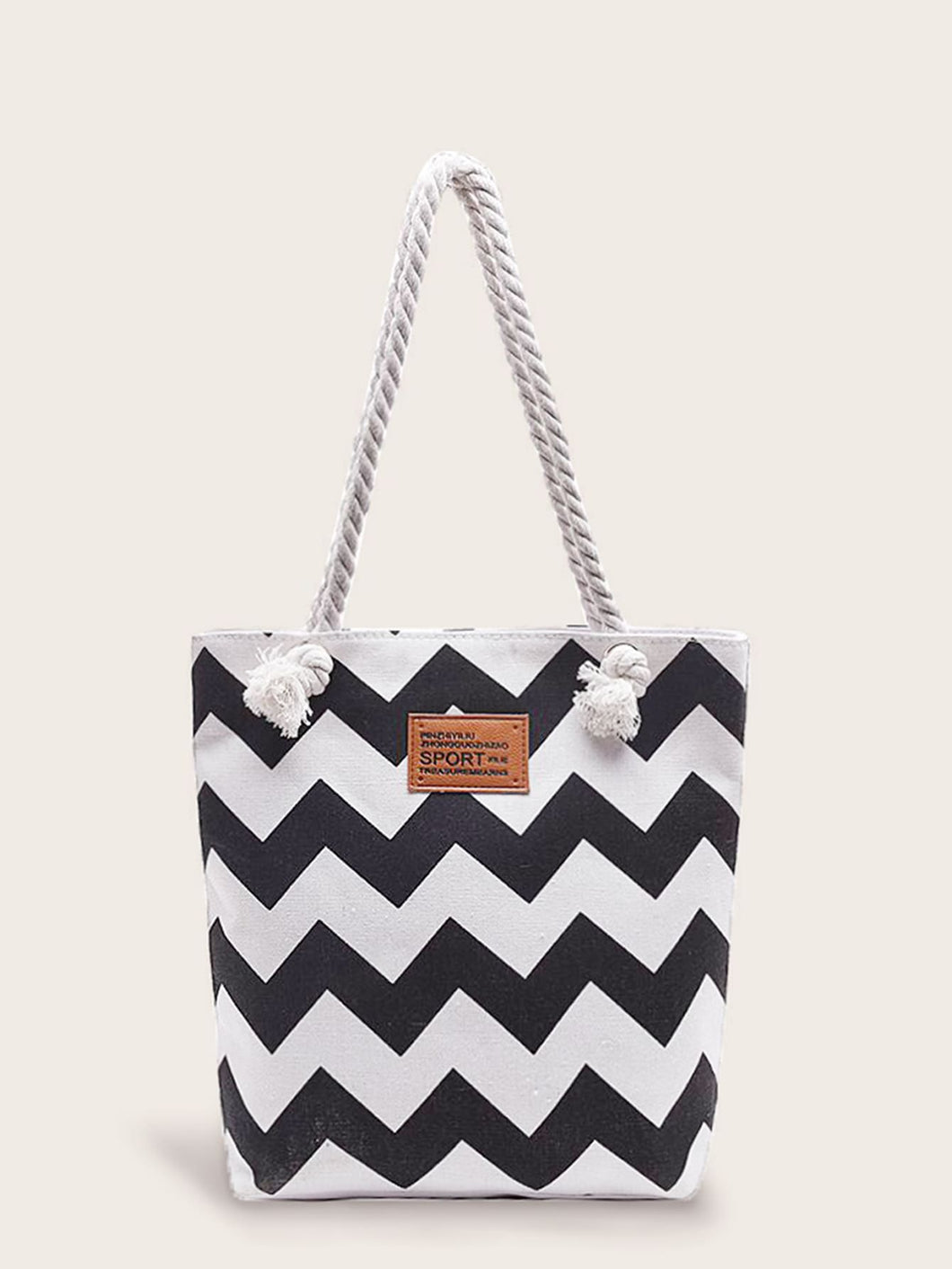 Chevron Print Shopper Bag