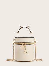 Load image into Gallery viewer, Studded Decor Zip Around Bucket Bag