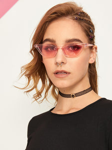 Plain Frame Tinted Lens Sunglasses