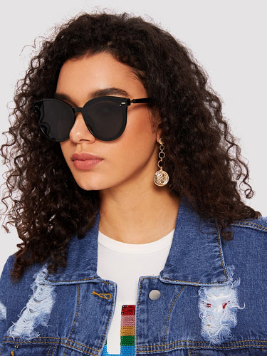 Plain Frame Flat Lens Sunglasses